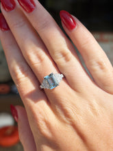 Load image into Gallery viewer, 18K White Gold Aquamarine and Diamond Ring

