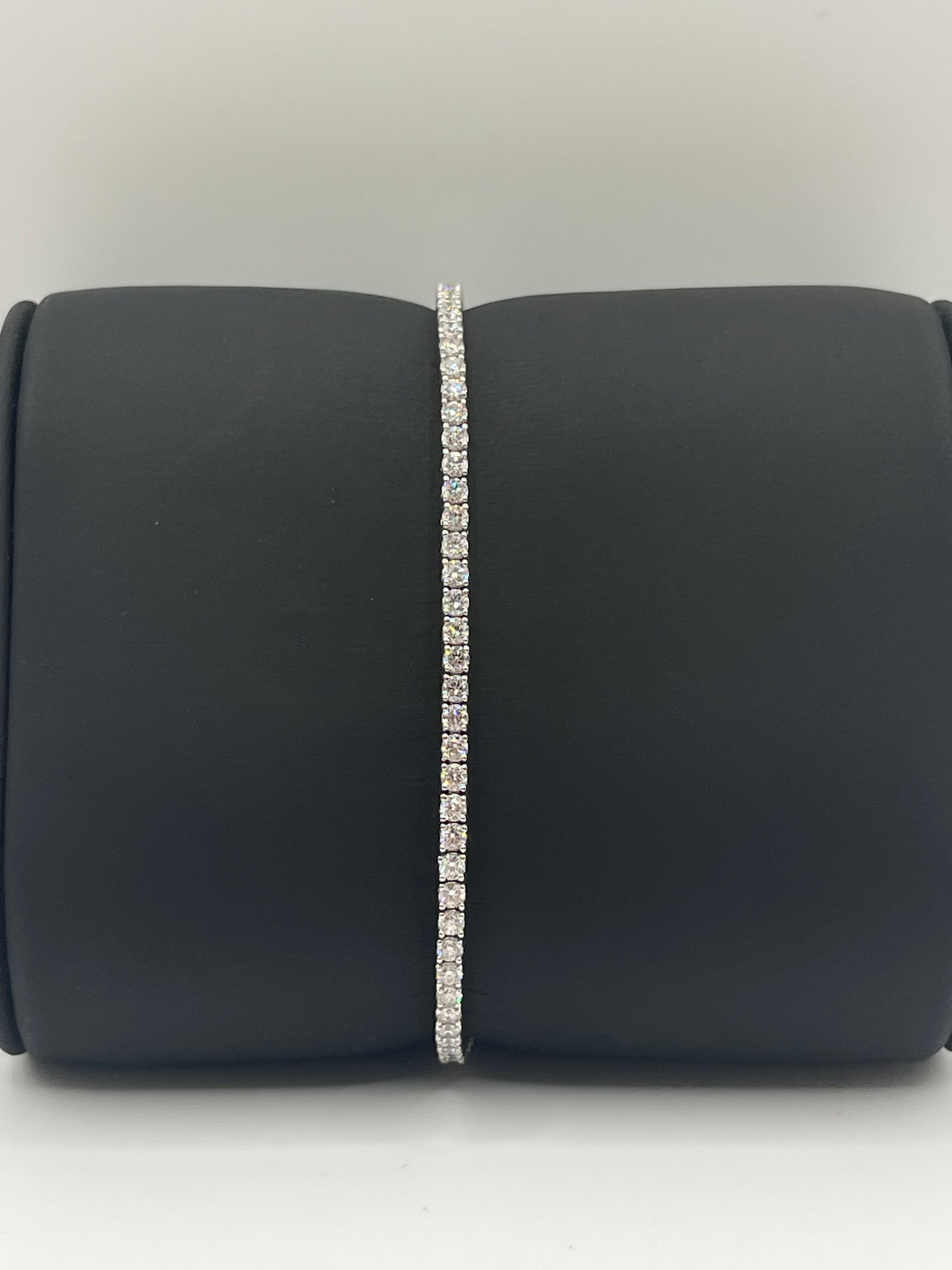 14k White Gold Diamond Tennis Bracelet - 2.25ctw LAB Diamonds