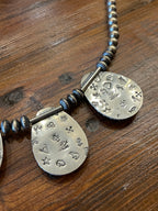 Handcrafted EMT Signed  5-Stone Turquoise and Navajo Pearl Necklace