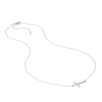 14k Gold East-to-West Sideways Cross Adjustable Necklace