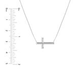 14k Gold East-to-West Sideways Cross Adjustable Necklace