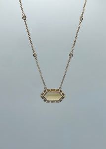 Citrine and Diamond Necklace in 18k Yellow Gold