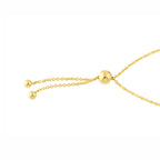 14K Gold Adjustable Small Beaded Cross Bracelet