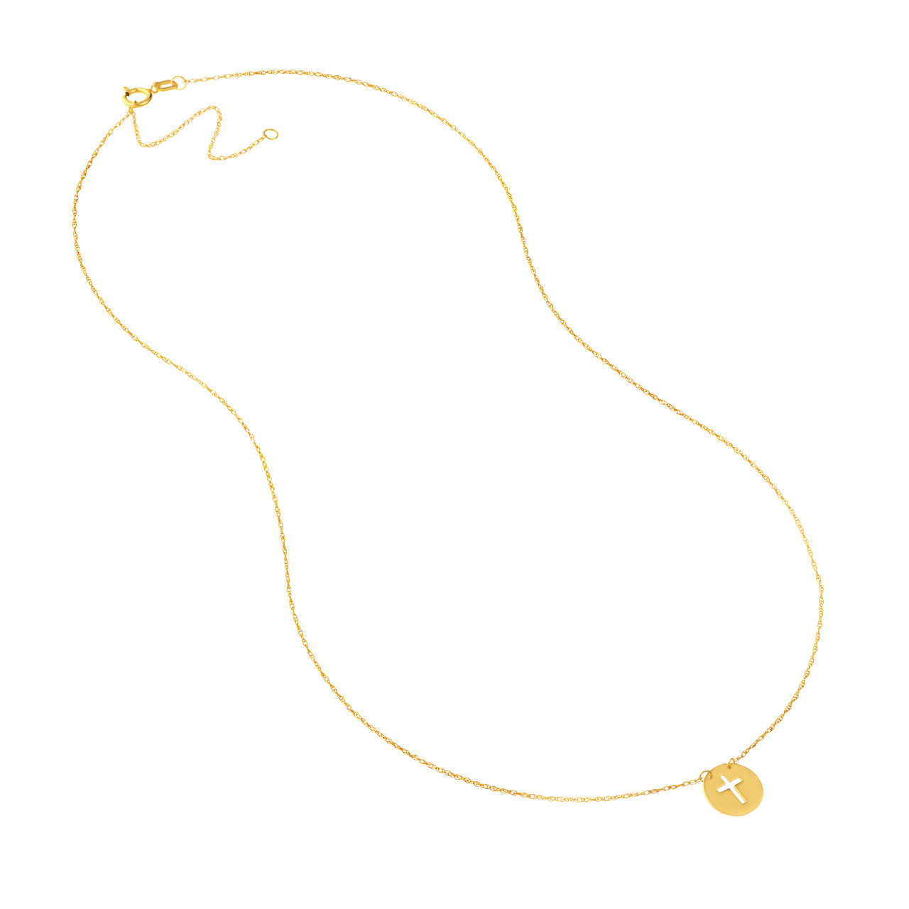14K Gold 'So You' Mini Cutout Cross Adjustable Necklace