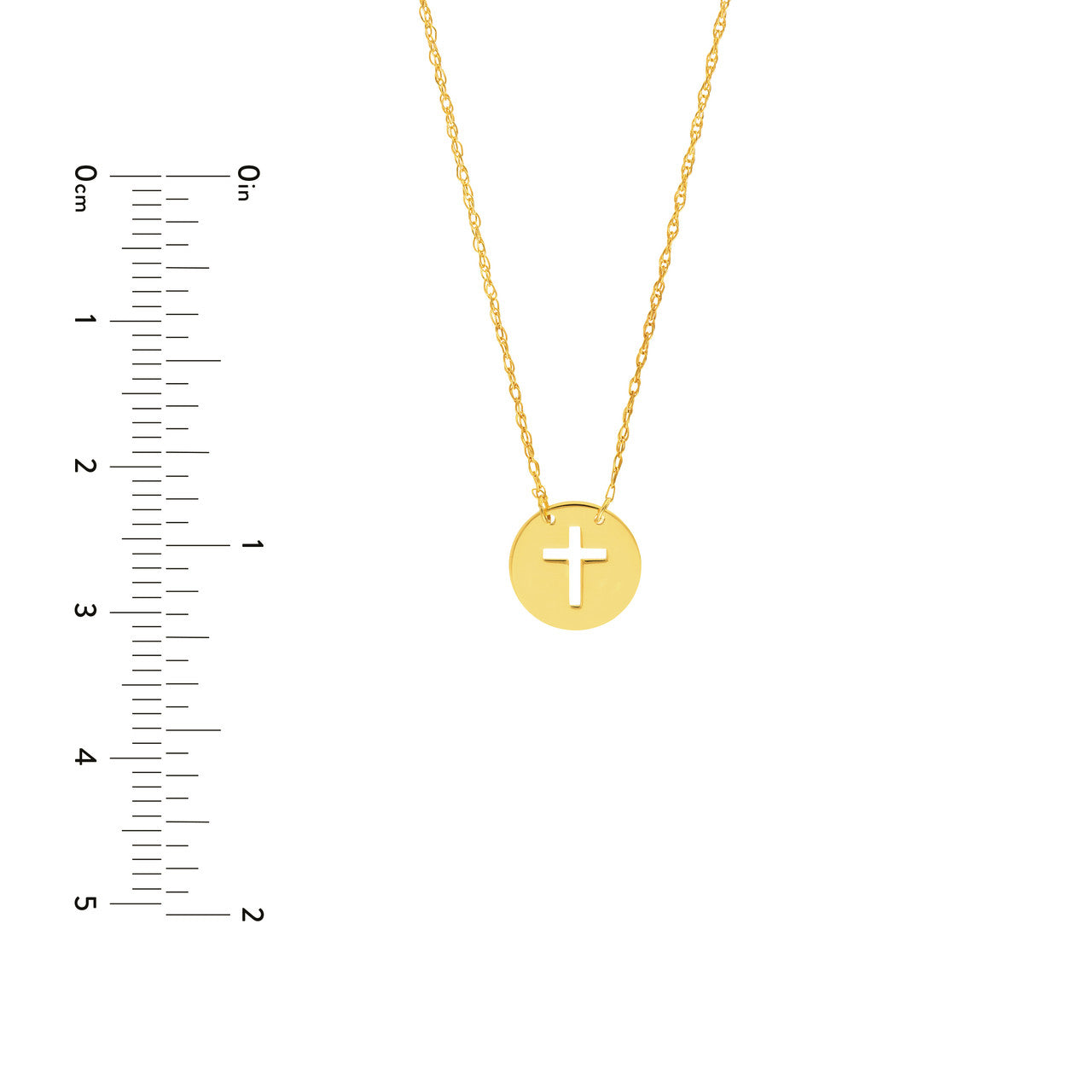 14K Gold 'So You' Mini Cutout Cross Adjustable Necklace