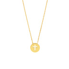 14K Gold 'So You' Mini Cutout Cross Adjustable Necklace