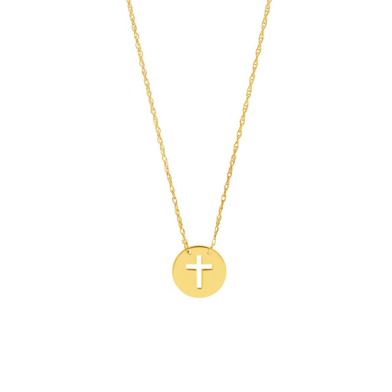 14K Gold 'So You' Mini Cutout Cross Adjustable Necklace