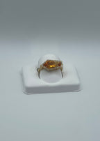 2.40ct Citrine & 0.33ct Diamond Ring in 18k Yellow Gold, Size 7