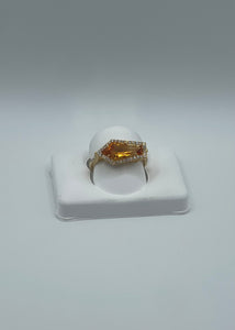 Stunning 18k Yellow Gold Ring with 2.40ct Citrine & 0.33ct Diamonds, Size 7