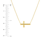 14k Gold East-to-West Sideways Cross Adjustable Necklace