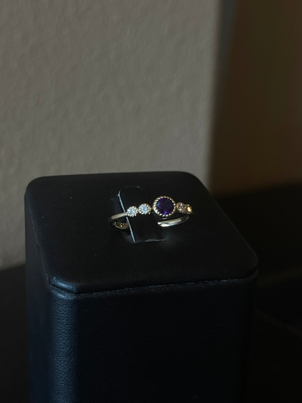 Enchanting Amethyst and Diamond Ring in 14k Yellow Gold