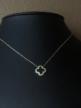 Load image into Gallery viewer, 14k Yellow Gold Quatrefoil Necklace with Diamond Accents
