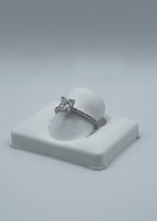 14K White Gold Princess-Cut Diamond Engagement Ring - 0.90 Carat, Lab H VS1