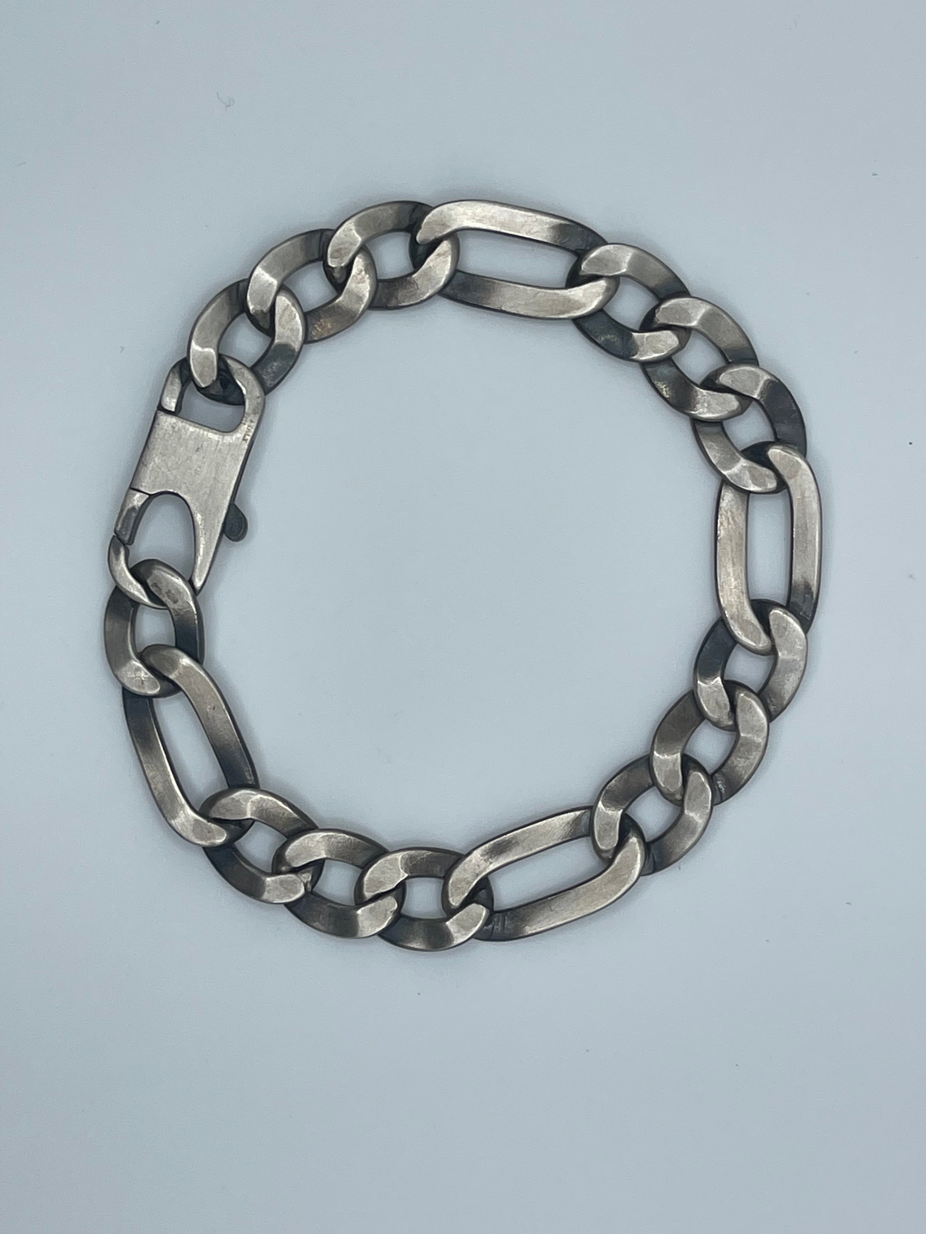 11mm Italian-Made .925 Sterling Silver Figaro Chain, 8.5"