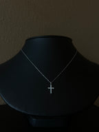 Elegant Diamond Cross Necklace in 14k White Gold