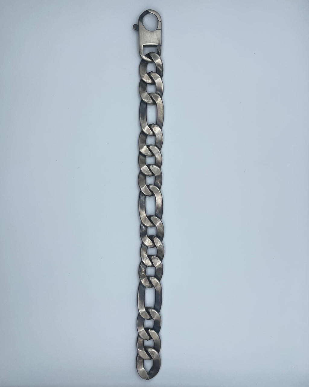 Handcrafted Italian 15mm Figaro Chain Bracelet in .925 Sterling Silver, 9"