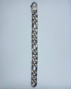 Handcrafted Italian 15mm Figaro Chain Bracelet in .925 Sterling Silver, 9"