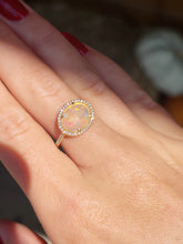 Load image into Gallery viewer, 18K Yellow Gold Opal and Diamond Halo Ring
