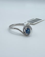 Load image into Gallery viewer, 14k White Gold Oval Sapphire and Diamond Ring
