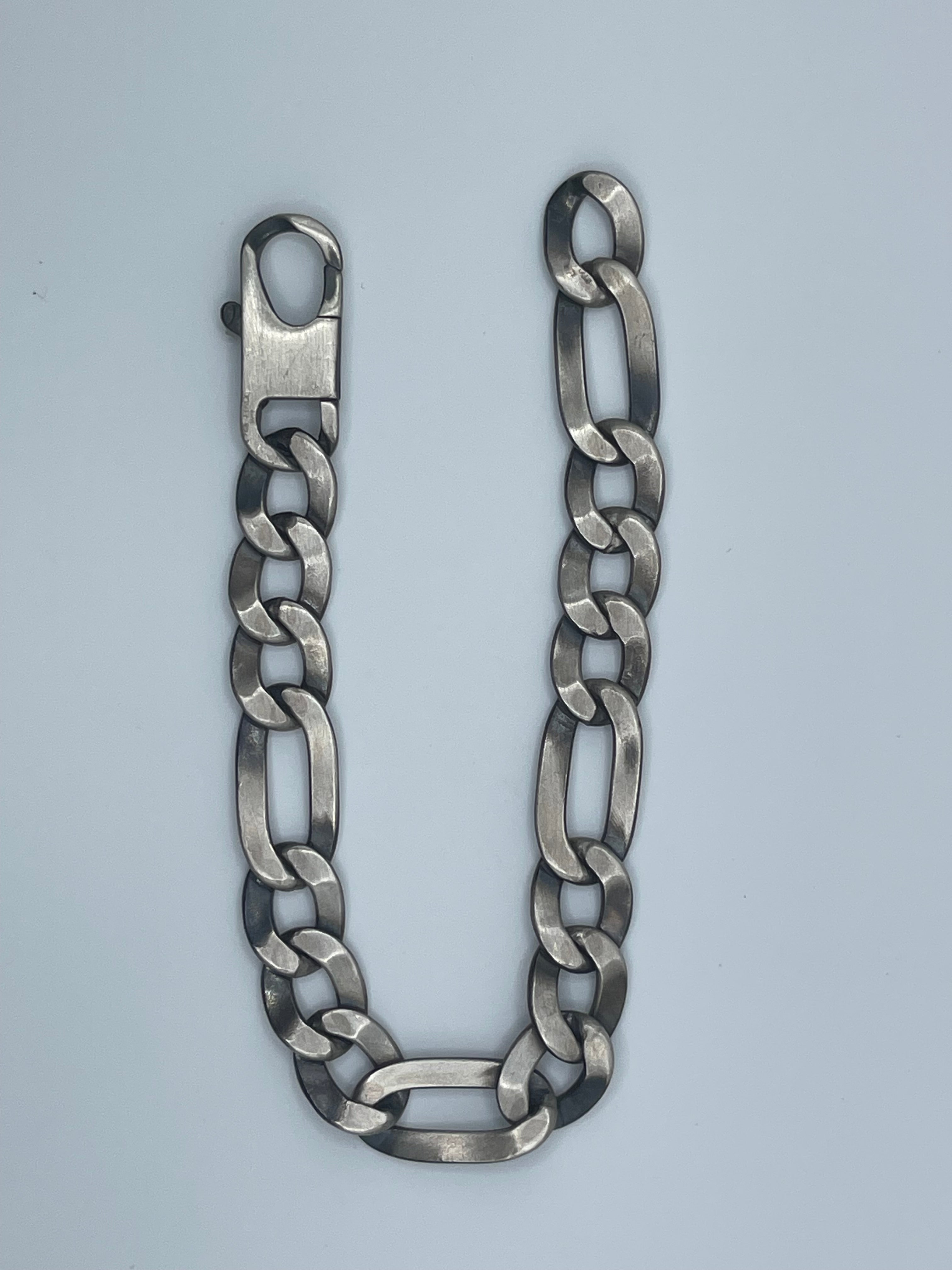 11mm Italian-Made .925 Sterling Silver Figaro Chain, 8.5"