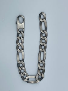 11mm Italian-Made .925 Sterling Silver Figaro Chain, 8.5"