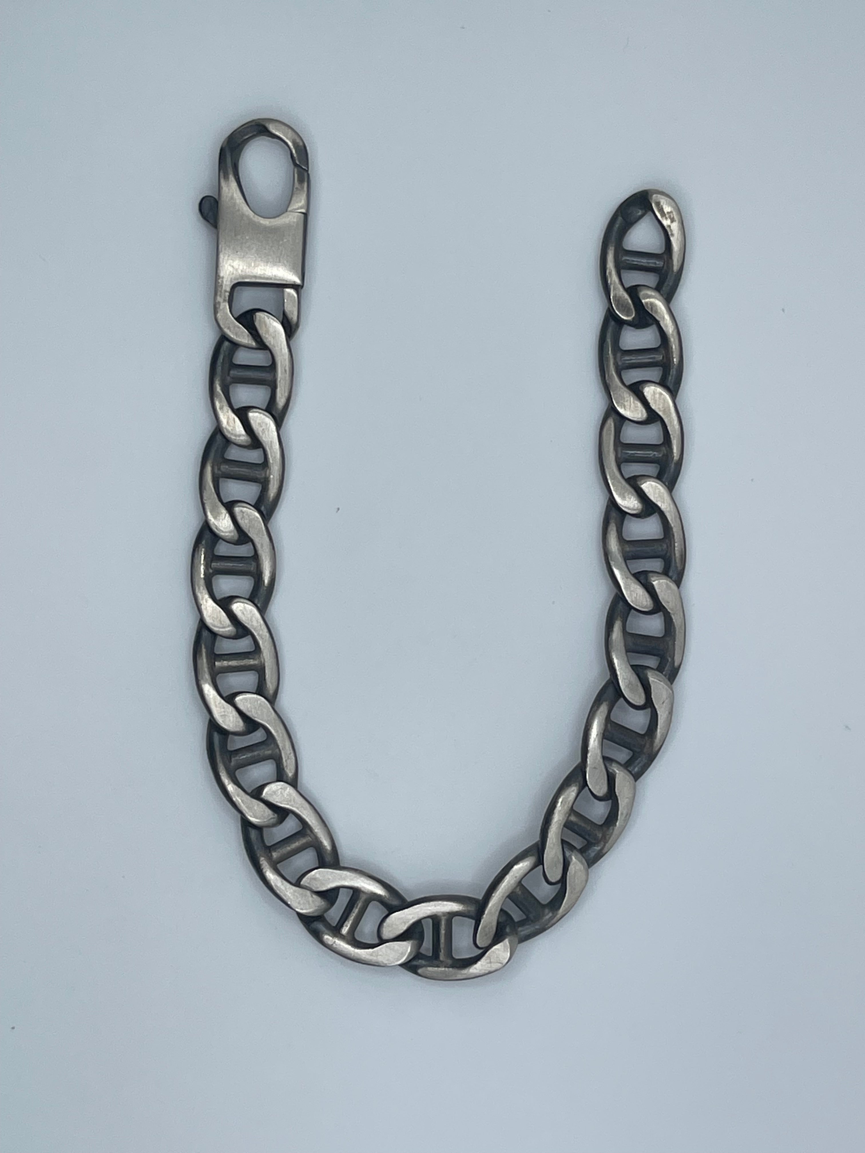 Men's Handmade Italian .925 10mm Mariner Chain Bracelet