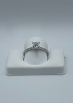 14K White Gold Princess-Cut Diamond Engagement Ring - 0.90 Carat, Lab H VS1