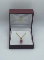Ruby and Diamond Pendant in 14k Yellow Gold