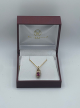 Load image into Gallery viewer, Ruby and Diamond Pendant in 14k Yellow Gold
