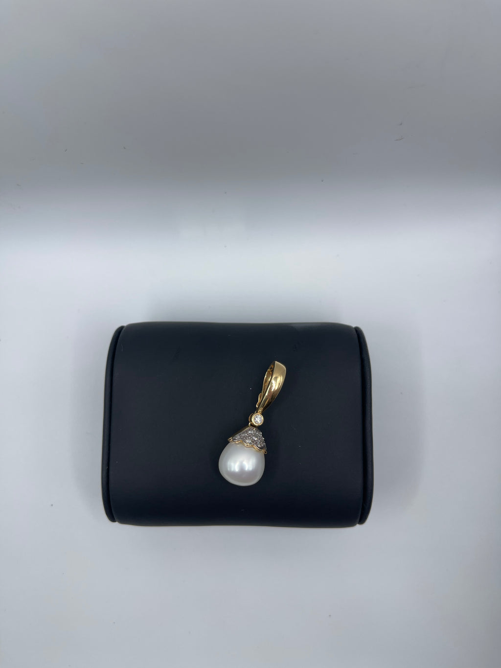 South Sea Cultured Baroque Pearl Enhancer with 13 Diamonds in 14k Yellow Gold