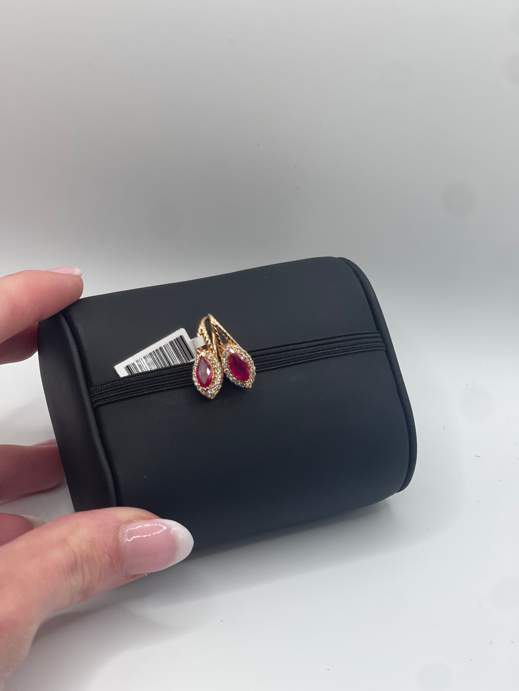 14k Yellow Gold Marquise-Cut 1.30ctw Ruby and 0.40ctw Diamond Drop Earrings