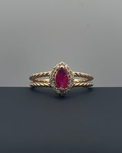 Load image into Gallery viewer, Elegant Twisted Rope Split Shank Marquise Ruby and Diamond Ring
