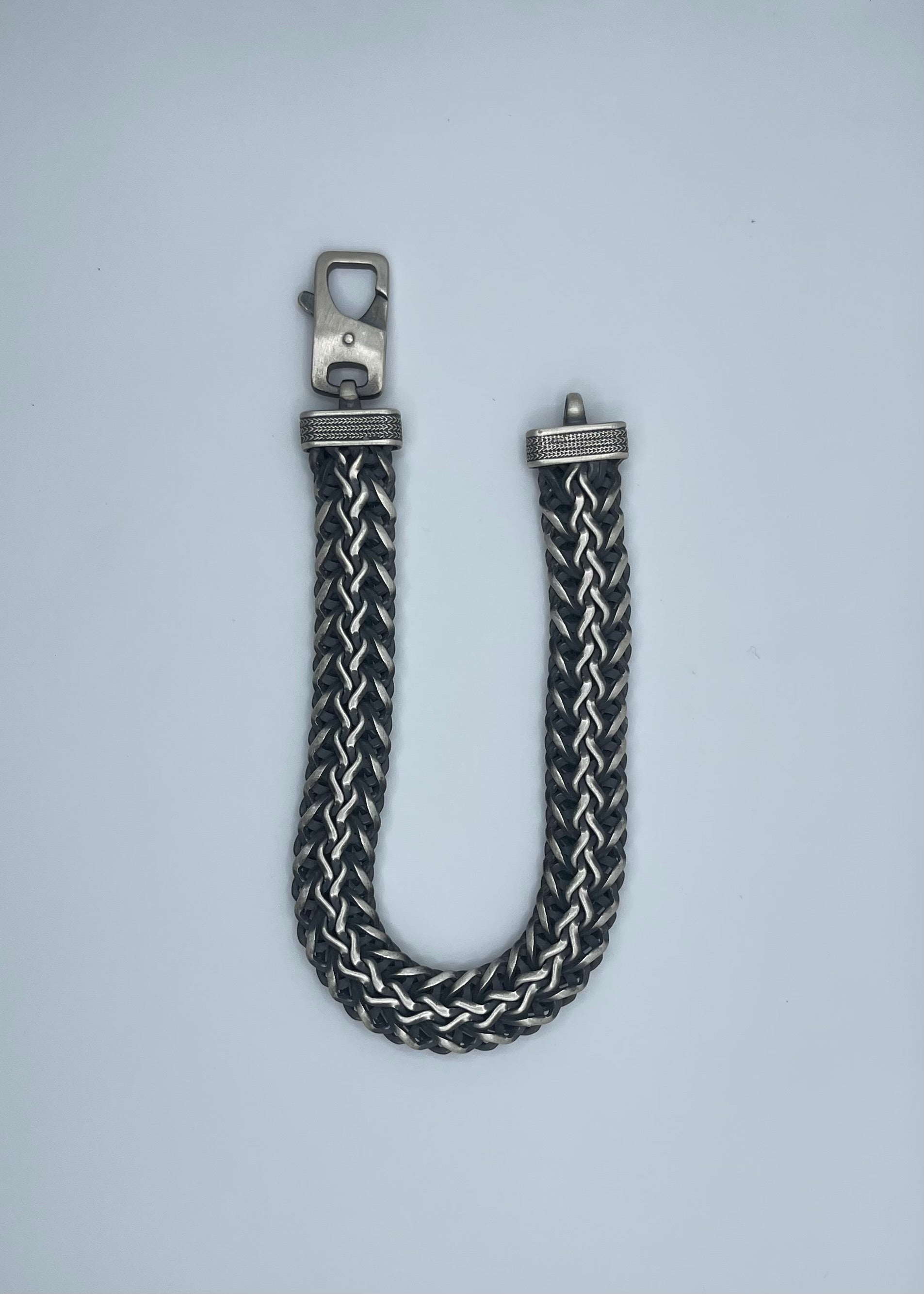 Men's Handmade Italian .925 13.5mm Woven Chain Bracelet