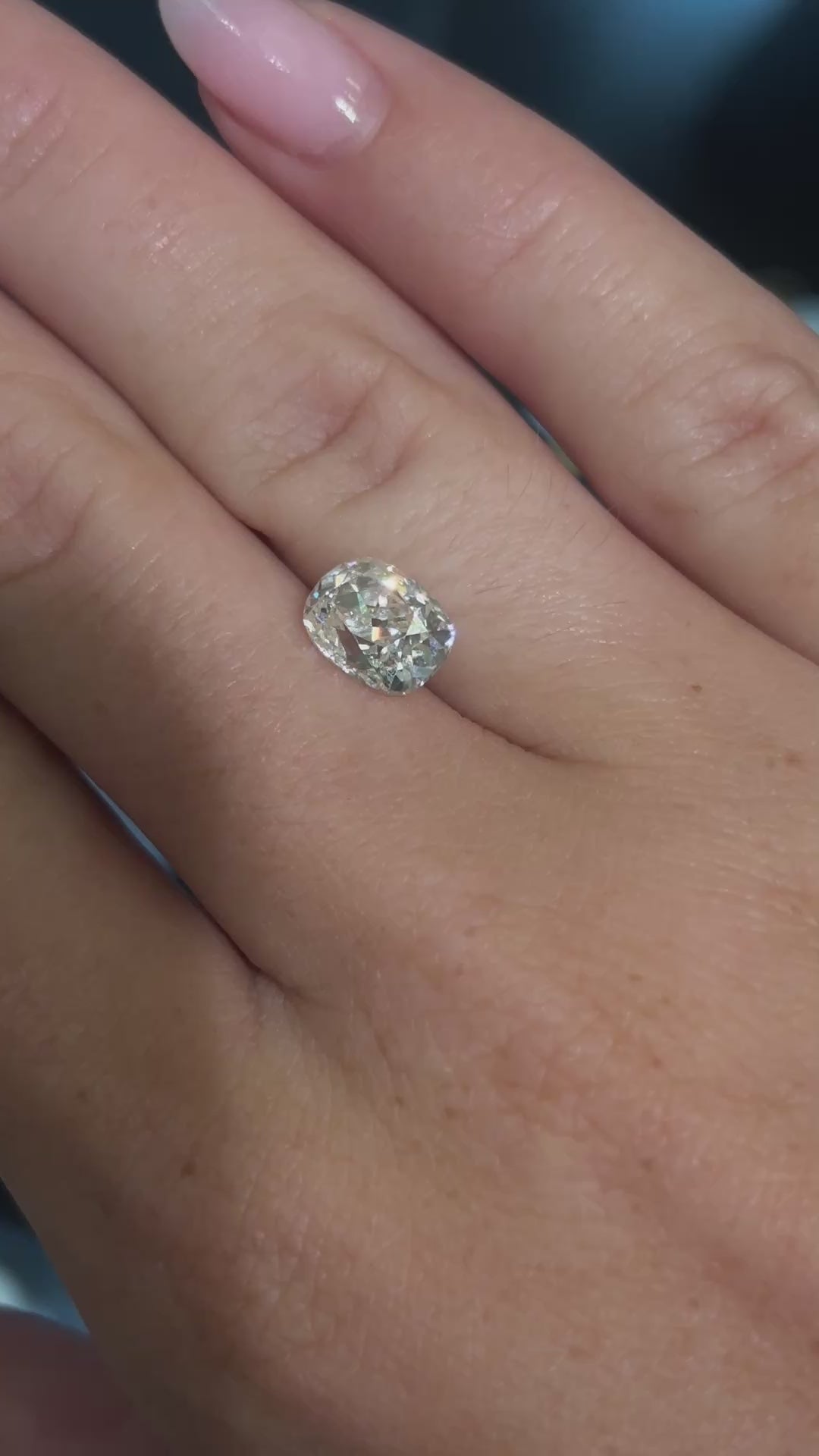 2.01ctw Old Mine Brilliant Elongated Cushion Diamond