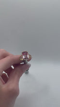 Load and play video in Gallery viewer, 18k Yellow Gold Pink and Lavender Bi-Color Tourmaline &amp; Diamond Ring, Size 7
