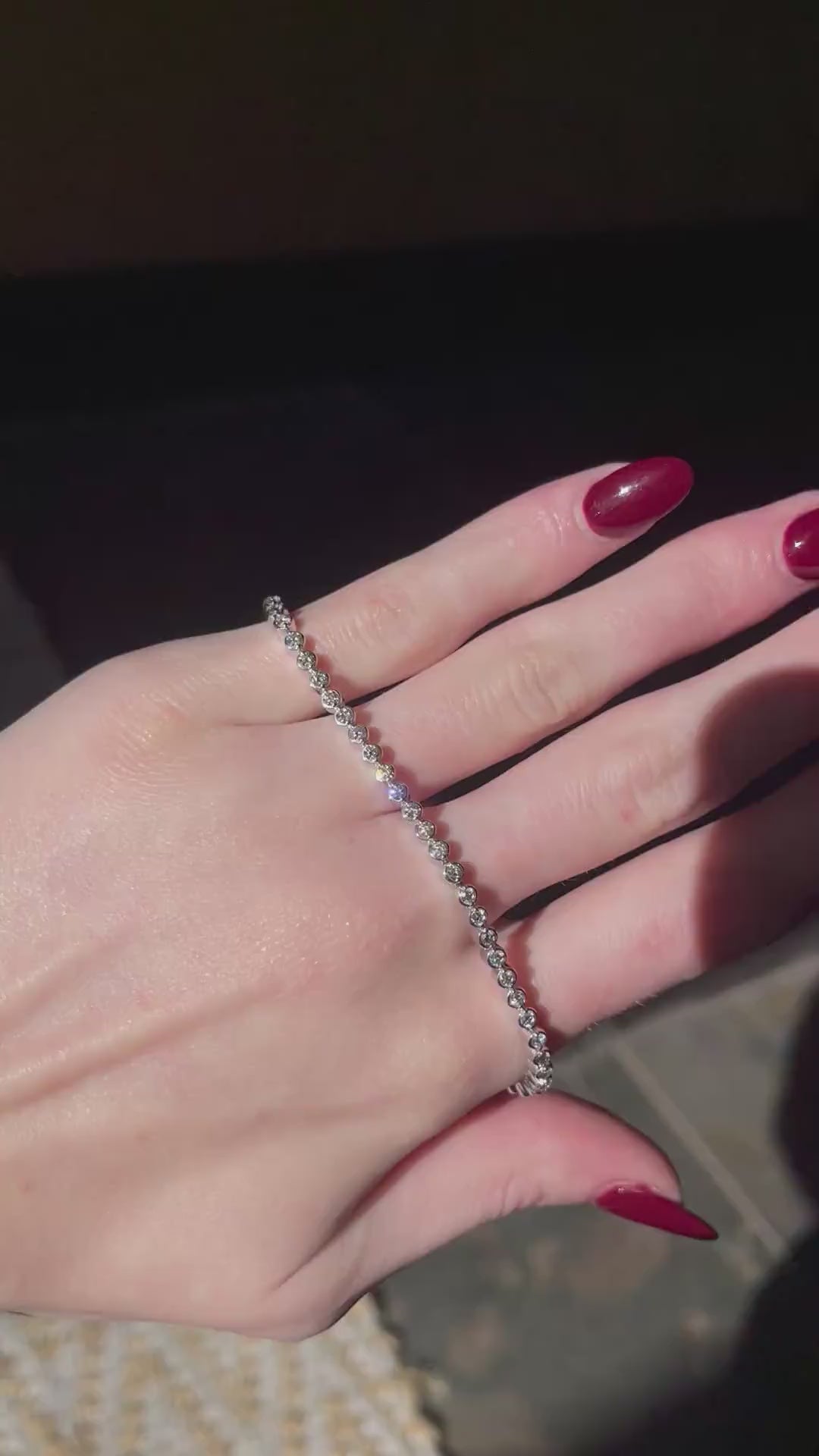 14k White Gold Bezel Set Diamond Tennis Bracelet - 1.95ctw Diamonds