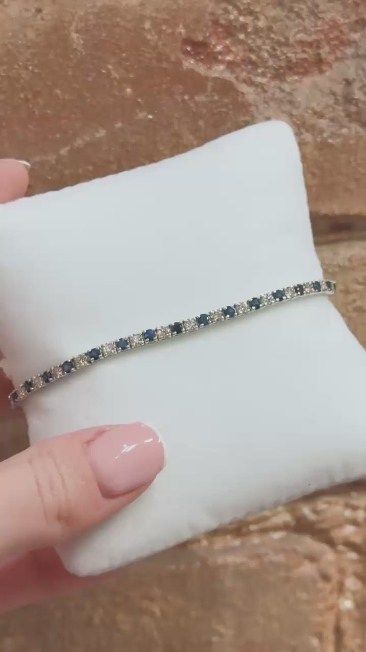 Sapphire & Diamond Classic Tennis Bracelet