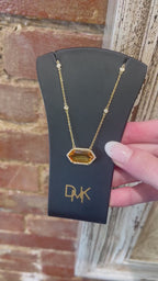 Citrine and Diamond Necklace in 18k Yellow Gold