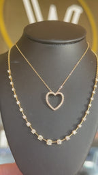 Yellow Gold & Diamond Heart Necklace