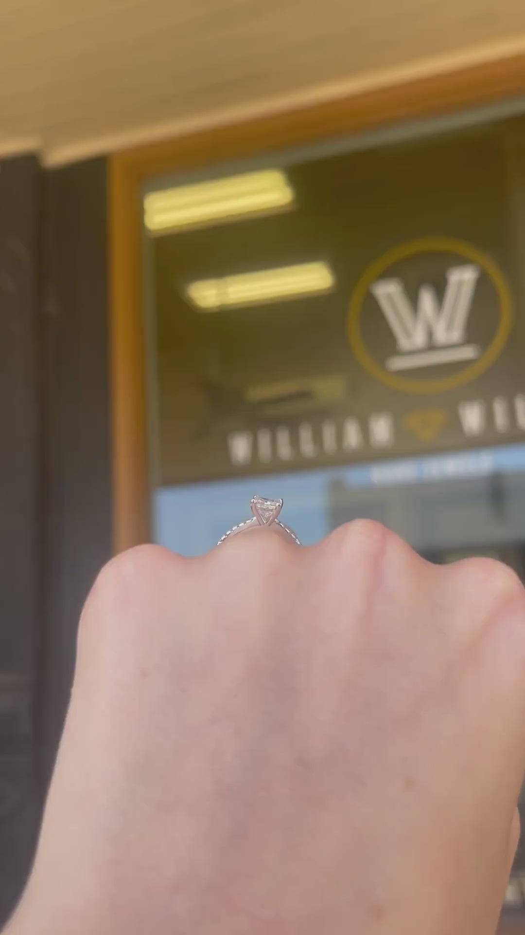 14K White Gold Princess-Cut Diamond Engagement Ring - 0.90 Carat, Lab H VS1