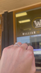 Classic 14K White Gold Round-Cut Diamond Engagement Ring with Engraved Band - 0.97 Carat, Lab F VS1