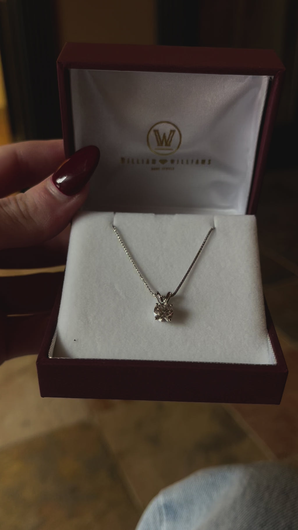 Round F SI2 0.77ct Lab Diamond Pendant in 14k White Gold