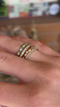Load and play video in Gallery viewer, 14K Yellow Gold Emerald and Diamond Stackable Ring
