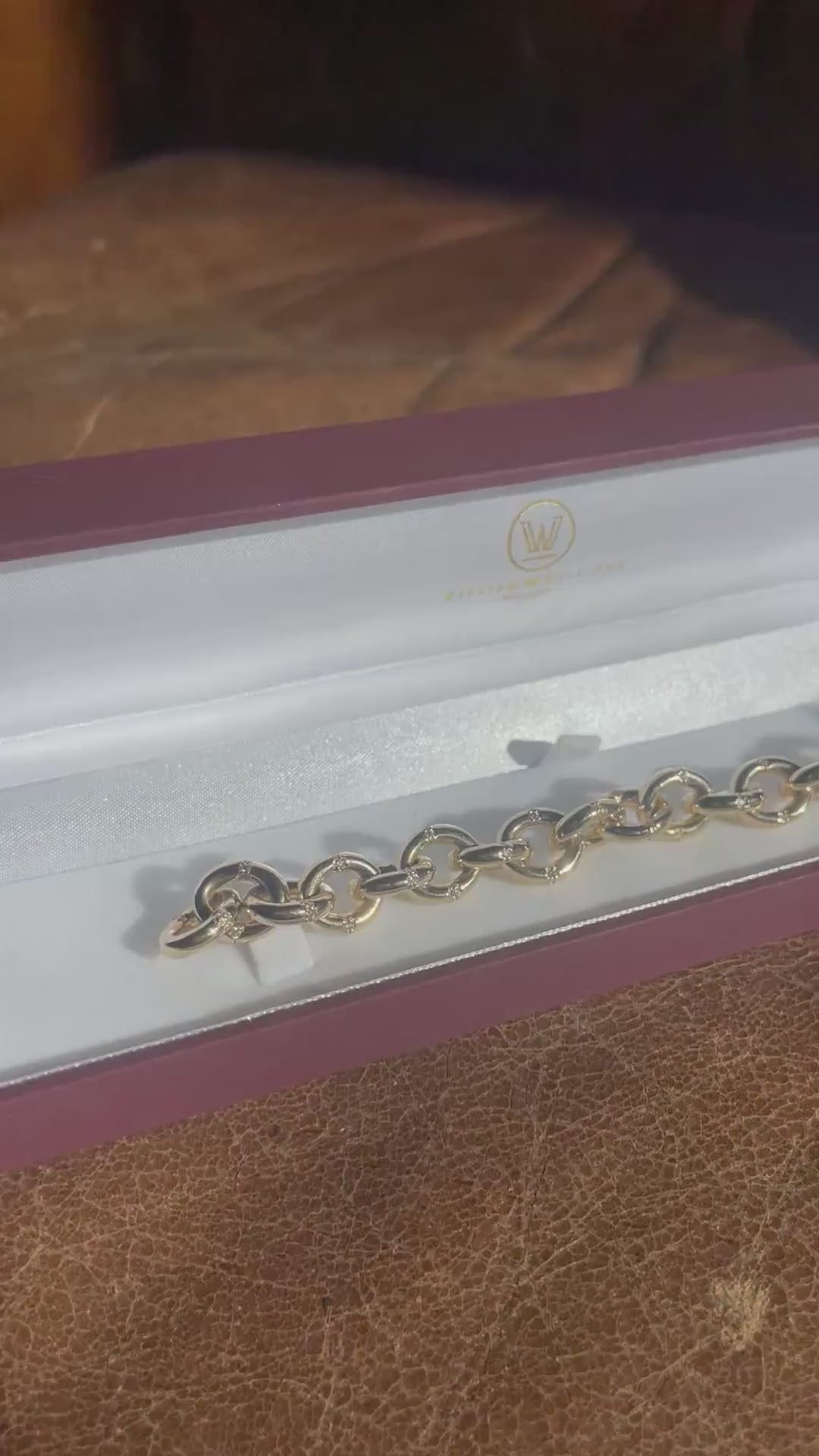 14k Yellow Gold Chunky Chain Bracelet with 1.70ctw Diamonds