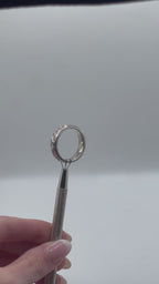 Hand Engraved Scroll Pattern Men's Diamond Ring/Wedding Band in 14k White Gold