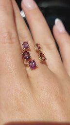 14K Yellow Gold Pink Tourmaline Cuff Ring