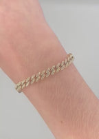 14k Yellow Gold Cuban Link Diamond Bracelet