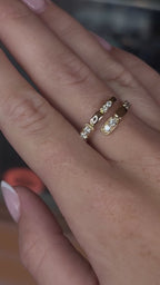 14K Yellow Gold Diamond Snake Ring