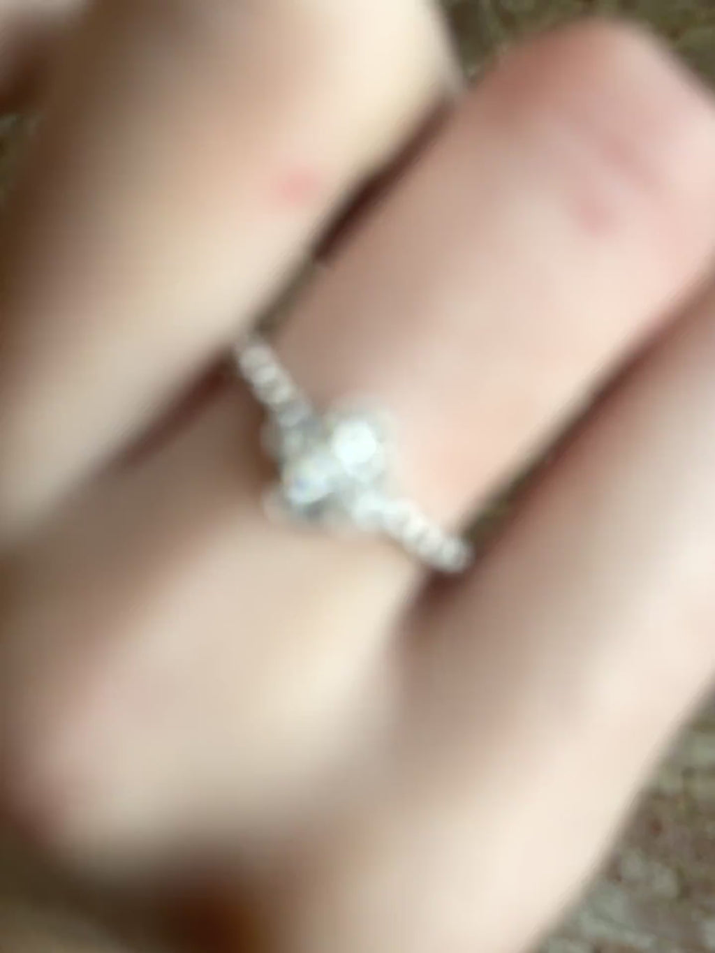 14k White Gold Diamond Quatrefoil Ring - Beaded Band Design with Intricate Detailing