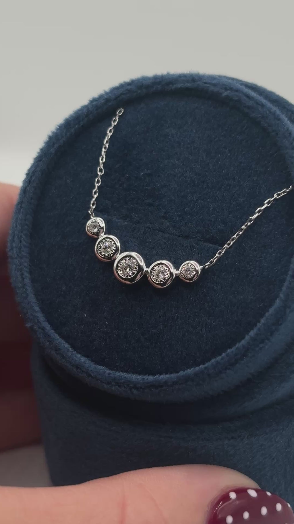 14K White Gold Tapered Bezel Diamond Pendant